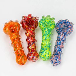 Colourful Hand Claw Pipes Pyrex Thick Glass Portable Design Spoon Philtre Dry Herb Tobacco Bong Handpipe Handmade Oil Rigs Smoking Cigarette Holder DHL