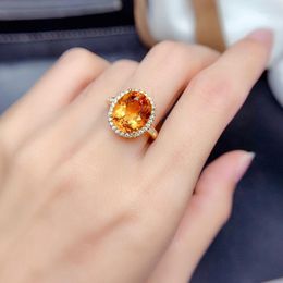 Wedding Rings Trendy CZ Rose Gold Colour Oval Champagne Yellow Princess Jewellery Women's Engagement Ring For Women Drop