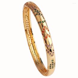 Bangle Fashion Simple Rainbow Cubic Zirconia Crystal Bracelet For Elegant Women Lady CZ Jewellery Lover Gift