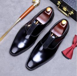 Cow Leather Formal Business Shoes Fashion Gentlemen Oxfords Wedding Dress Shoes Male Flats Big Size 38-46