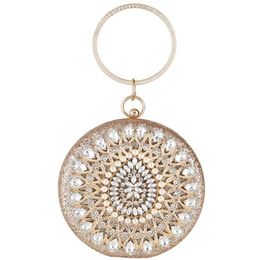 -Round Diomand Evening Bag Women Clutch Bag Gorgeous Pearl Crystal Beading Bridal Wedding Party Bags CrossBody Handbags249A