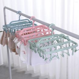 Hangers Drying Drip Hanger With 32 Clip Foldable Socks Windproof Clothes Dryer 360°Rotation Sock Rack Durable