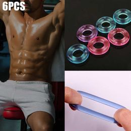 Vibrator Sex Toy 6pcs Men's Cock Ring Sets For Men Penile Silicone Jelly ring Penis Lasting Random Color Products VWDL DJ6S