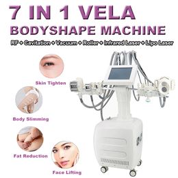 Vela Roller 40K Cavitation Slimming Machine Fat Removal Body Shaping RF Vacuum Weight Reduce Wrinkle Remover Lipo Laser Salon Home Use with 7 handles