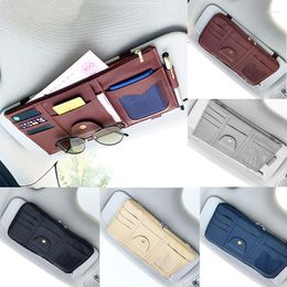 Car Organizer Visor Auto Sunvisor Storage Bag Pouch Sun Glasses Holder Card Ticket Pocket Sunshade Stowing Tidying