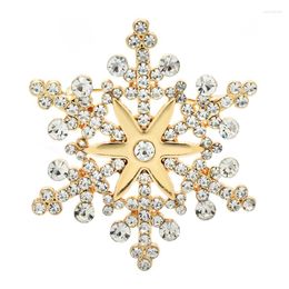 Brooches Wuli&baby Beauty Snowflake For Women 2-color Rhinestone Winter Flower Year Broocoh Pin Gifts