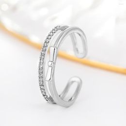 Wedding Rings Women Single Row Cubic Zirconia Fashion Simple Irregular Adjustable Ring Give Girlfriend Birthday Gift