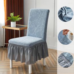 Chair Covers All Inclusive Universal Thicker Cover Solid Colour Elastic Skirt Swing Seat One Piece Dining Table Stool Protector