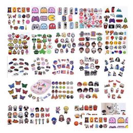 Shoe Parts Accessories 1000Styles Instock Cartoon Croc Charms Pvc Hole Clog Garden Flower Fashion Shoes Diy Decoration Buckle Gift Dhtfe