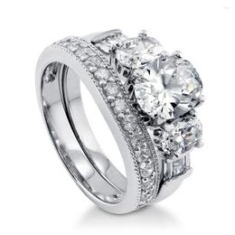 Wedding Rings Luxury Gorgeous Women Jewelry White Zircon Couple For Engagement Party Set Gifts Size 6 -10