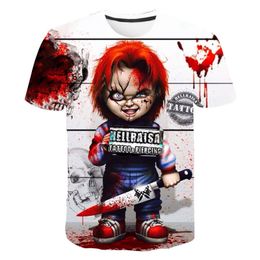 Hip Hop Sportwear Punk Casual Loose Track Pants Autumn Men Cool Print Blood Child of Chucky 3d T-shirt 002