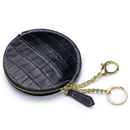 3pcs Coin Purses Women Genuine Leather Pattern Of Crocodile Circle Shaped Short Wallet Mix Color