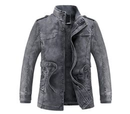 FODE MEN039S Herumn Winter Casual Pocket Button Thermal Leder Jacke Top Coat Fashion Jacken Großgröße 2018 New311139