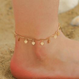 Anklets Trendy Minimalist Ankles Jewellery Heart Pendant Tassel Adjustable Silver Gold Plated Anklet 2022 For Women