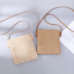 New Evening Bags 2022 Style Crossbody For Women Girl Straw Small Square Rattan Handbag Stylish and versatile