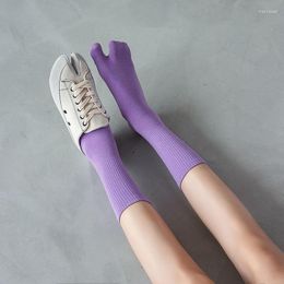 Women Socks Solid Color Cotton Split Toe Unisex Simple Comfortable Two-Toed Japanese Harajuku Men Women's Tabi