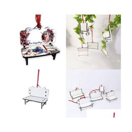 Christmas Decorations Sublimation Blank Heat Transfer Decoration Tag Diy Chair Bench Tree Pendant Room Gift Drop Delivery H Homefavor Dh5Gf