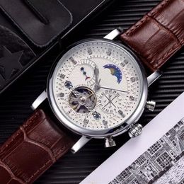 Fast Ship Swiss Watch Leather Tourbillon Watch Automatic Men Wristwatch Men Mechanical Steel Watches Relogio Masculino Clock PH332724