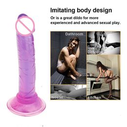 Sex Toy Dildo Realistic Dildo Anal Butt Plug Masturbator for couples Crystal Jelly sex toys Fake Dick Penis Women
