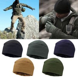 Cycling Caps Unisex Winter Solid Color Soft Warm Watch Hat Fleece Thickened Military Army Beanie Windproof Outdoor Headwear
