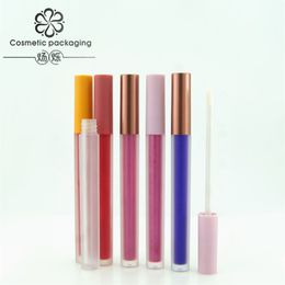 Other Makeup Multicolor frosted round lip gloss glaze tube packing bottle red tube hollow tubes
