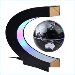 Night Lights Led Magnetic Levitation Electronic Floating Globe World Map Anti Light Home Decoration Novelty Birthday Gift Drop Deliv Dhzsk