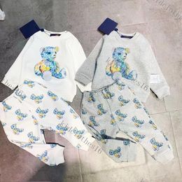 2023 Luxus-Designer-Kleidungssets für Junioren, Einzelhandel, Großhandel, Neugeborenes Baby, Kapuzenhose, Baumwolle, dünne 2-teilige Bodys, Kleinkinder, Kleinkinder, Kinderkleidung