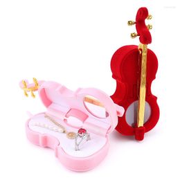 Jewelry Pouches 1 Piece Unique Cello Gift Box Holder Case Velvet Wedding Ring For Earrings Necklace Display & Packaging 2 Colors