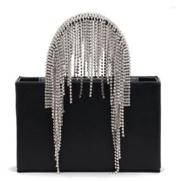 Evening Bags Tassel Diamond Single Shoulder Bag Women's Fashion Chain Portable Small Square Diagonal Cross Dinner Handbag