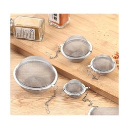 Coffee Tea Tools Stainless Steel Infuser Sphere Locking Spice Ball Strainer Mesh Filter Strainers Kitchen 20Pcs Drop Deli Homefavor Dhg0P