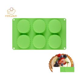 Baking Moulds Homemade Silcone Mini Pie Pan Quiche/Tart 6 Cavity Fluted Tartlet Pan/Mold Mould Sile Soap Moulds 099 Mods Drop Delivery Ot54I