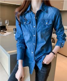 Women's Blouses Denim Shirt Women 2022spring And Autumn Thin Bottoming Jacket Trend