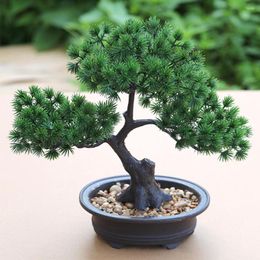 Decorative Flowers Table Decoration El Artificial Bonsai Tree Gift DIY Fake Plant Home Office With Pot Chinese Style Living Room Potted Pine