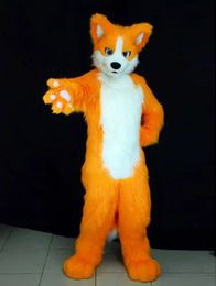 Medium Length Fur Integrated Husky Fox Mascot Costume Walking Halloween Suit Role Play Stage Costume