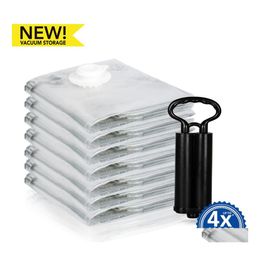 Storage Bags Vacuum Bag With Pump Clothe Space Saver Save Wardrobe Airtight No Leak Drop Delivery Home Garden Housekee Organisation Otwvr