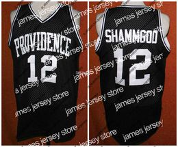 Jerseys de baloncesto NUEVO #12 God Shammgod Providence White Black Retro Retro Classic Basketball Jersey Mens cosido Número y nombre de nombre