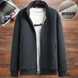 Men's Hoodies 2022 Plush Thick Sweater Coat For Male Sports Fat Man Large Lamb Wool Jacket Cardigan In Autumn And Winter