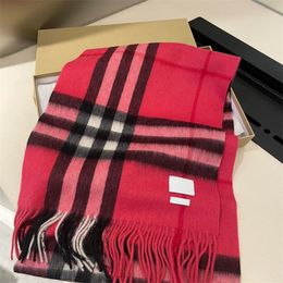 Elegant scarf designers winter mens echarpe cashmere scarfs head neck smooth cold proof sciarpa red khaki popular big check long tassels luxurious scarves for women