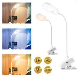 Table Lamps DC 5V USB Desk Lamp Rechargeable Dimming Clip Bed Reading Book Night Light LED Adjustable Flexible