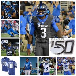 NCAA Kentucky Wildcats College Football Jerseys 22 Jared Lorenzen 33 Travis Tisdale 56 Kash Daniel Sawyer Smith Akeem Hayes Custom Ed