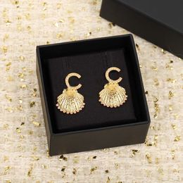 2023 Luxury quality Charm drop earring with Colour diamond in 18k gold plated have box stamp PS7419A