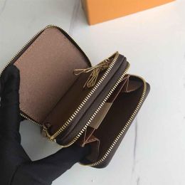 SELL Popular lady large capacity fashion card holder Key Wallet Men Women double zipper Quality Leather 6 Keys purse coin wallet c2003