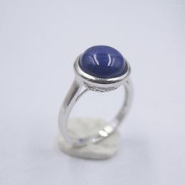 Cluster Rings Solid 925 Sterling Silver Ring The Widest 12.5mm Lapis Lazuli For Woman