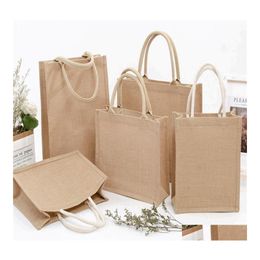 Gift Wrap Jute Shoder Bags Cotton Large Capacity Shop Tote Drop Delivery Home Garden Festive Party Supplies Event Otkzo