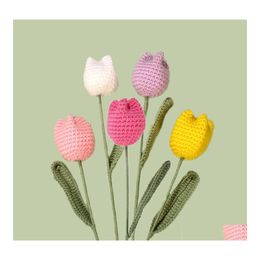 Novelty Items Finished Manual Tip Bouquet Wool Crochet Knitting Fake Flowers Give Girlfriends And Mothers Day Gifts Drop Delivery Ho Ottod
