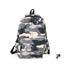 Storage Bags Fashion Men Backpack Cool School For Teenager Boys Camouflage Text Student Book Bag Largecapacity Drop Delivery Home Ga Otwnq