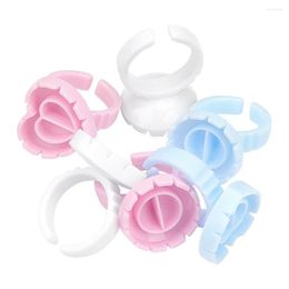 Nail Art Kits 100 Pieces Disposable Eyelash Glue Ring Extension Blossom Cup Lifting Accessories Container Holder