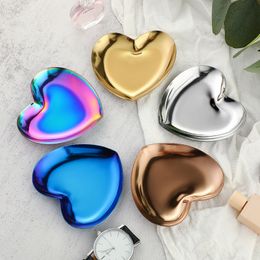 Metal Storage Tray Heart Shaped Jewellery Display Tray Home Decoration Serving Plate Table Organiser KDJK2212