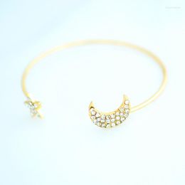 Bangle Fashion Trendy Jewelry Star Moon Heart Crystal Cuff Party Gift For Women