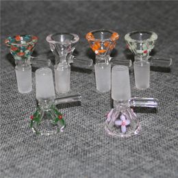 Hookahs 2 styles 14mm glass bowls Male Joint Handle Beautiful Glass Slide bowl piece For Bongs Water Pipes